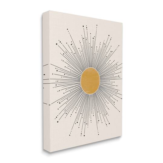 Stupell Industries Art Deco Summer Sun Geometric Line Bursts Canvas Wall Art